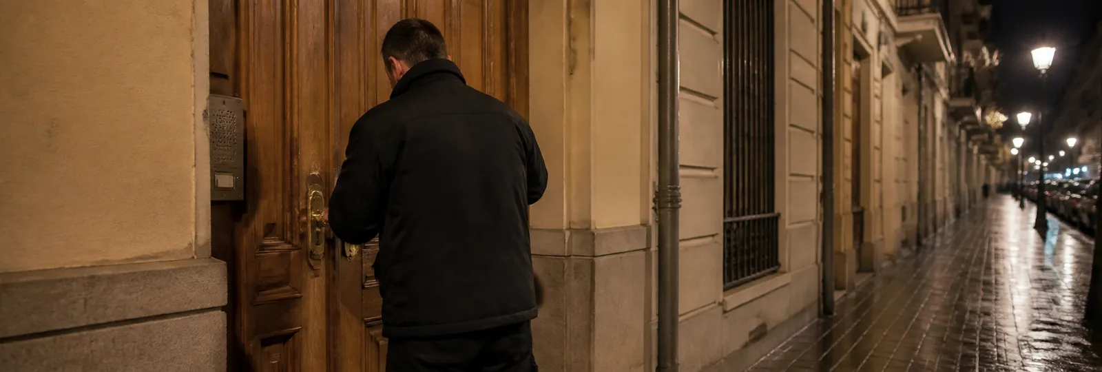 Apertura urgente de puerta de noche en una calle de Valencia
