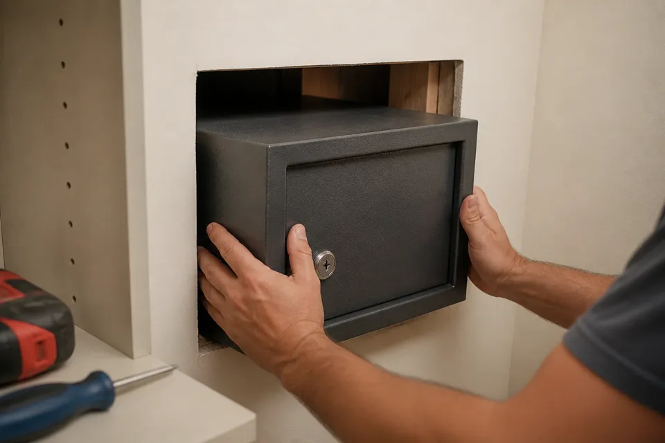 Instalación de caja fuerte empotrada en una vivienda de Valencia